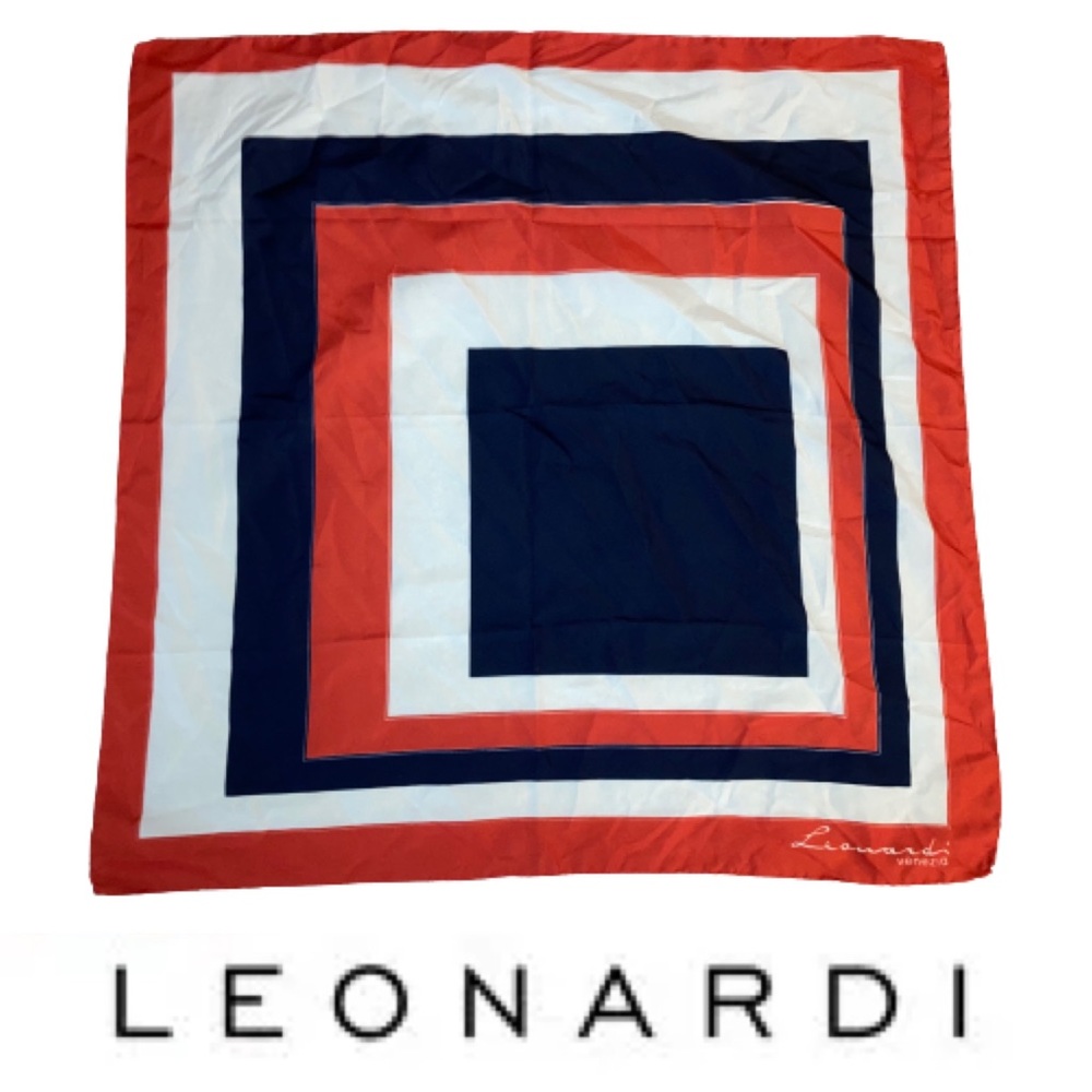 Vintage Leonardi Designer Square Scarf